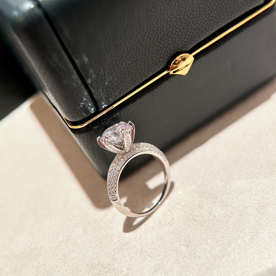 Tiffany Pave Tiffany Setting Engagement 18K Gold Ring