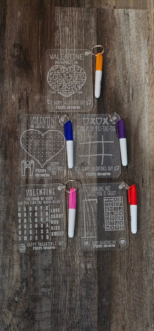 Valentine's Day Valentine Class / Team Gift Dry Erase Acrylic Activity Gift