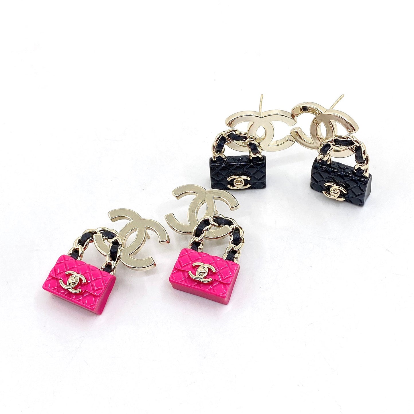 Chanel Bag Drop 18K Gold Earrings